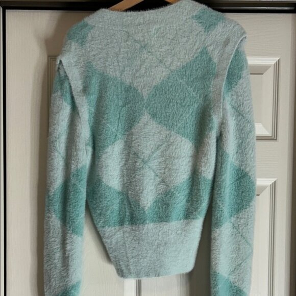 House of Sunny Light Blue Argyle V-Neck Sweater/ Sweater Vest - Picture 3 of 10